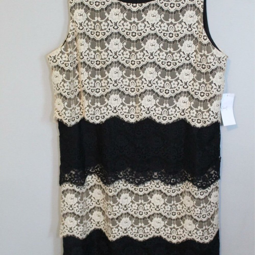 Jessica Simpson Layered Lace Sheath Dress H10835 - Picture 2 of 10